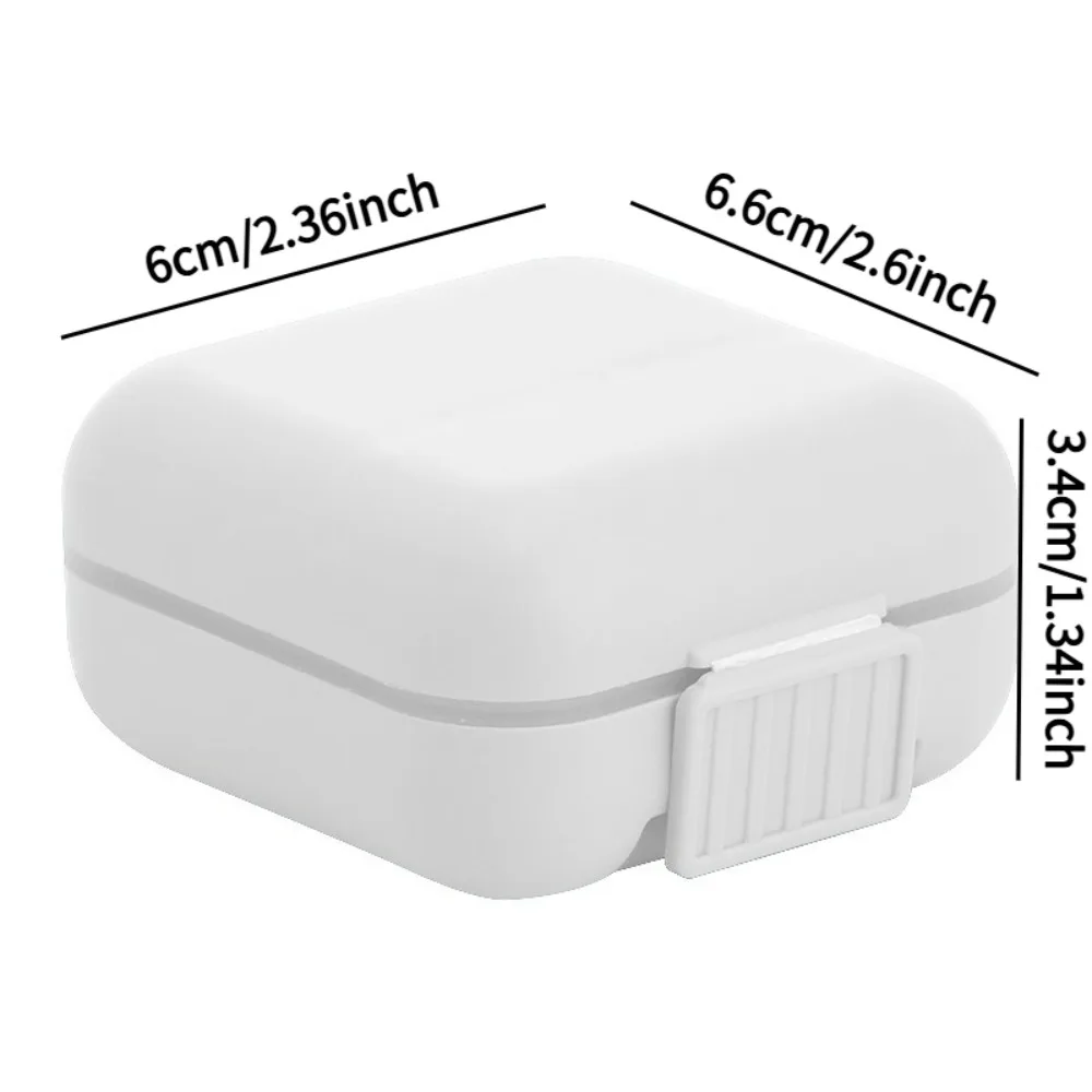 1PCS 여행용 휴대용 방진 약 상자(실리콘 링 포함) 이중 밀봉 칸막이 보관 상자 및 미니 포장 상자
