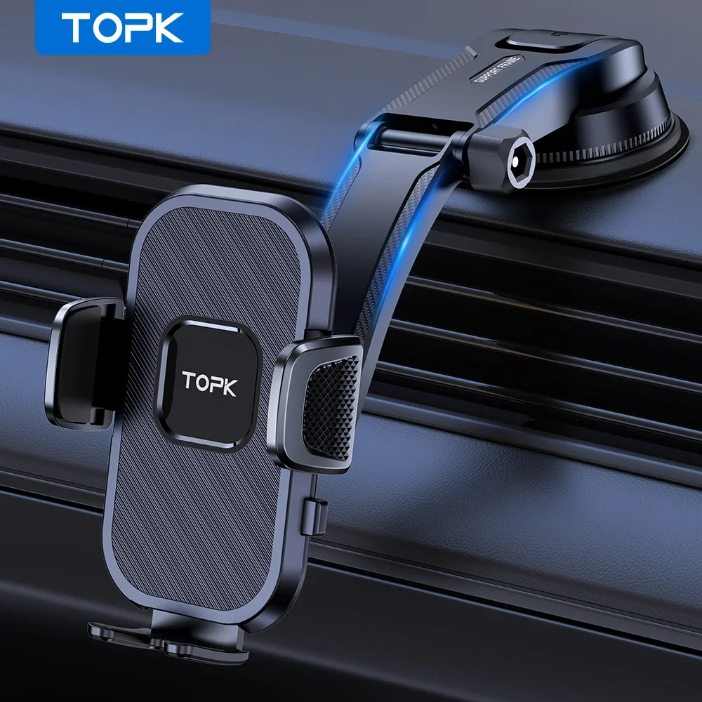 TOPK Gravity Car Phone Holder - Secure, No-Magnet Smartphone Mount