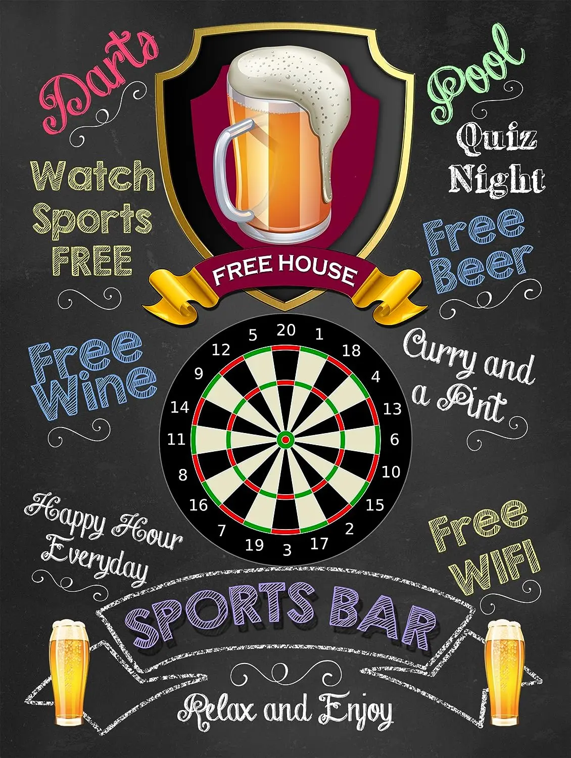 

Shawprint Limited Sports Bar Darts Theme Retro Metal Wall Art Novelty Gift metal wall decor