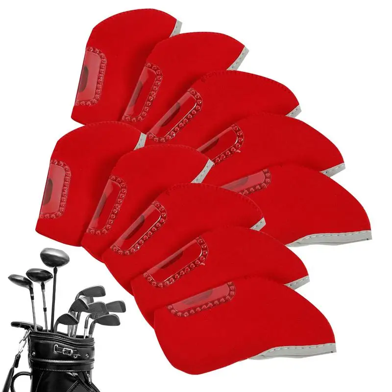 

10 шт., прозрачные металлические Чехлы для гольф-клубов