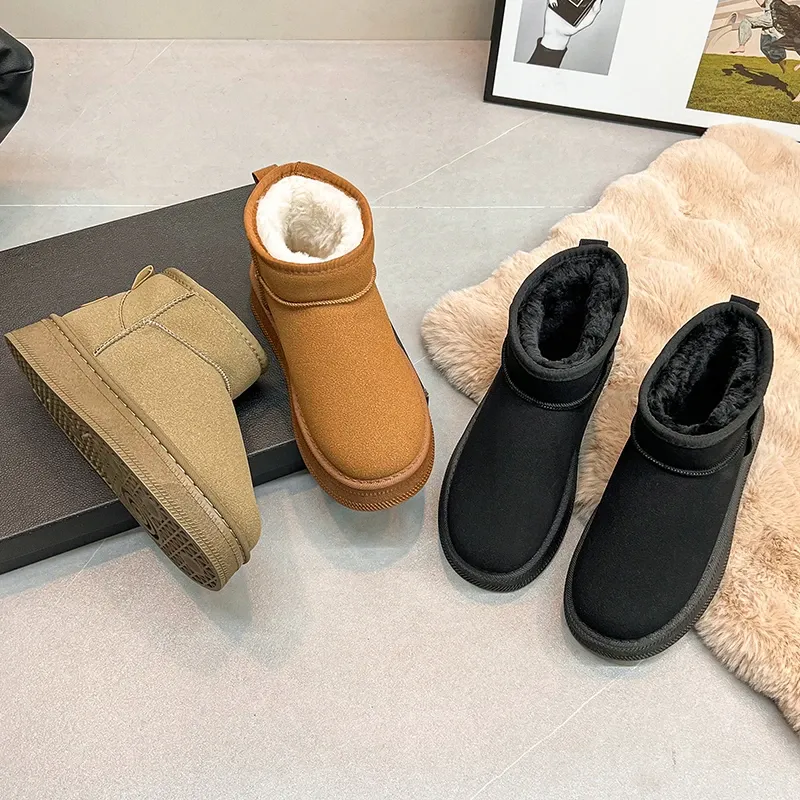 ‌2025 New Winter Warm Cotton Shoes -Thick Fleece Slip-On Snow Boots,Non-Slip Snowland Casual Footwear,All-Match Style shoe maker