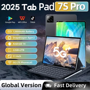 Versione globale Tablet originale Pad 7S Pro da 11 pollici HD 4K Snapdragon 8gen2 Android 14 22GB + 2TB 5G Dual SIM Bluetooth WiFi GPS Tab 1