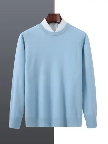 Basic 100% Merino Wool Men's Sweater Autumn Winter Male Knitted Pullover Long Sleeve Clothing Tops Cashmere Blouse O-Neck Fleece - Image 16