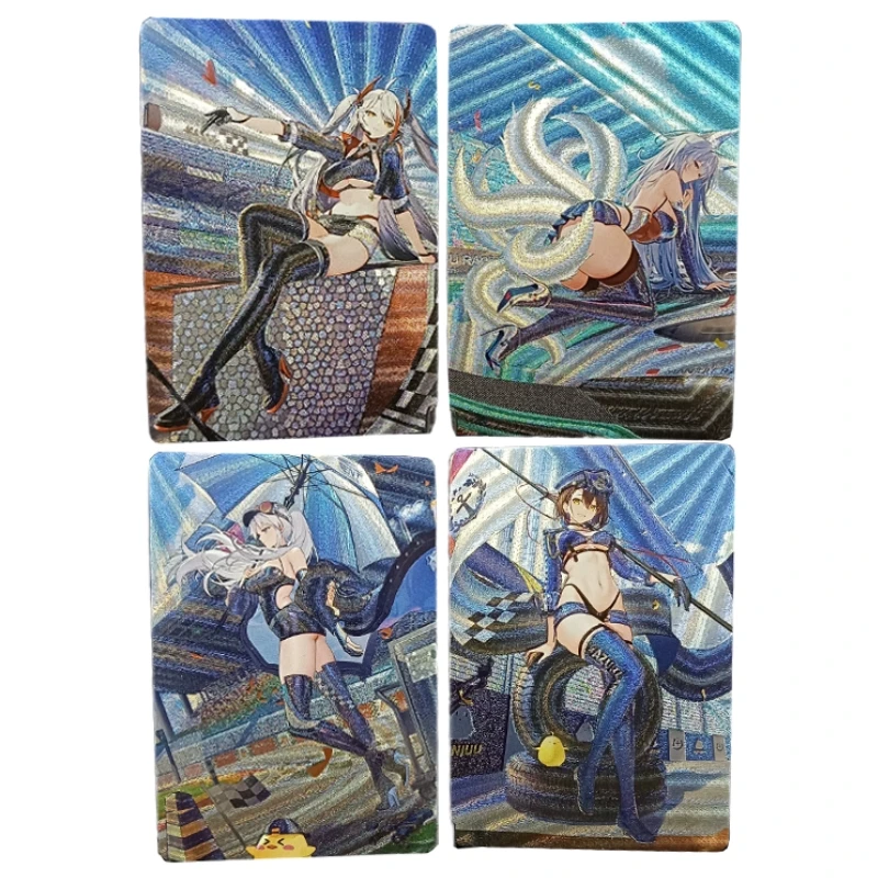 

4pcs/set Azur Lane Speed Frenzy HMS Formidable Animation Characters Rough Flash Card Anime Classics Game Collection Cards Toy