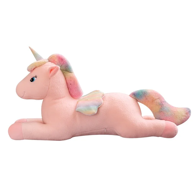 Hot 65/100cm Kawaii Giant Unicorn Plush Toy Soft Stuffed Soft Doll Animal Horse Toys For Children Girl Pillow Birthday Gifts