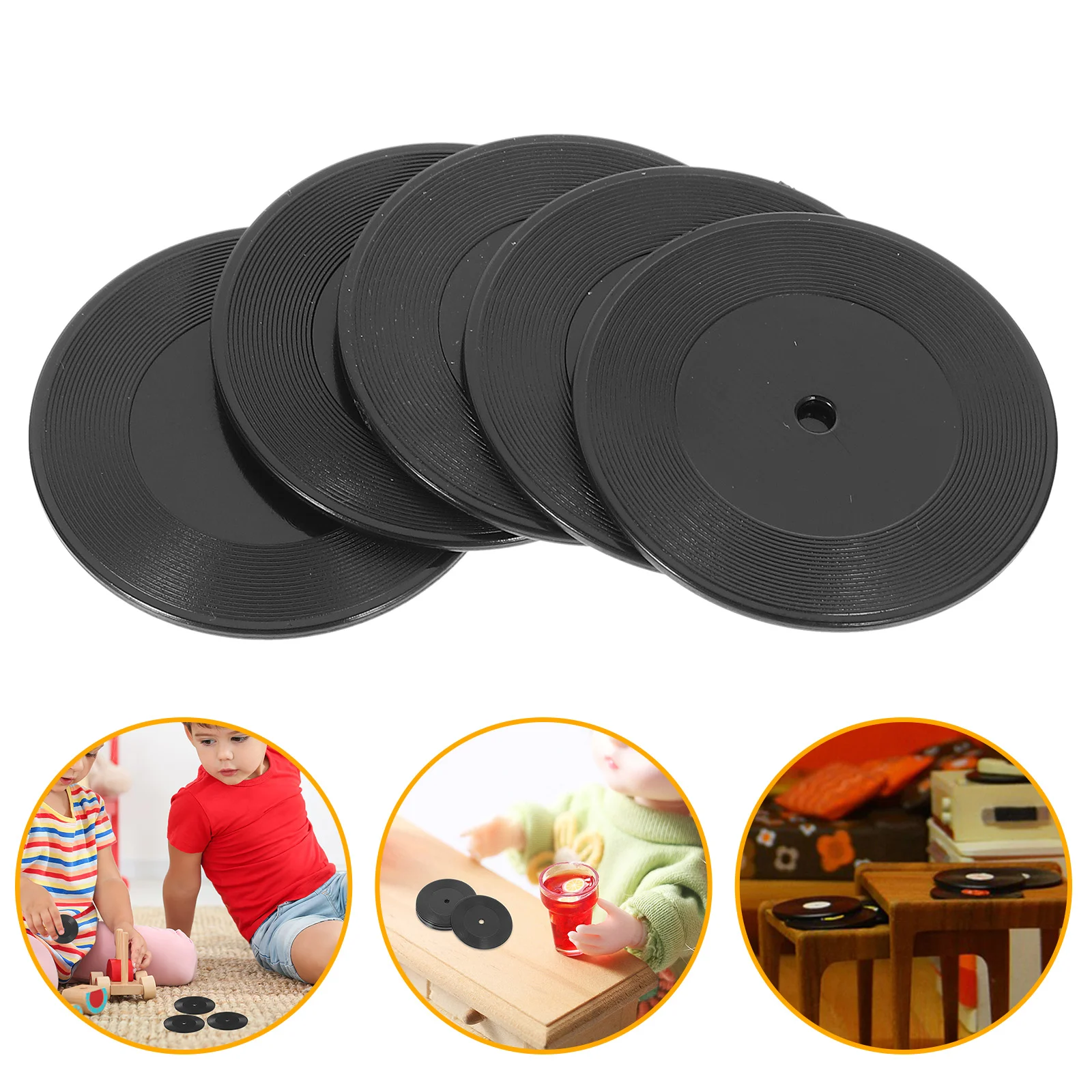 

Dollhouse Miniature Records 1:12 Scale Mini Record Tiny Music Room Furniture Model Doll House Accessory