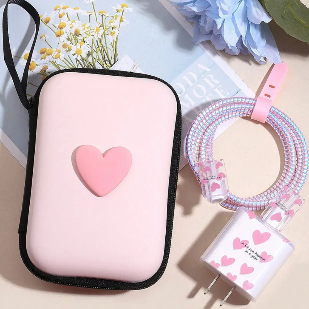 Cute Ins Cable Protector For iPhone iPad 18W/20W Charger Protective Case With Storage Bag Cable Management Wire Cord Organizer