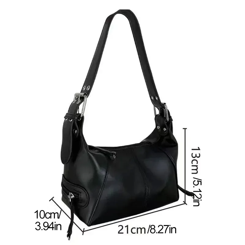 Y2K  Style Shoulder Bag Shoulder Purse For Girls Street Wear For Women Trendy Motorcycle Handbag Minimalist