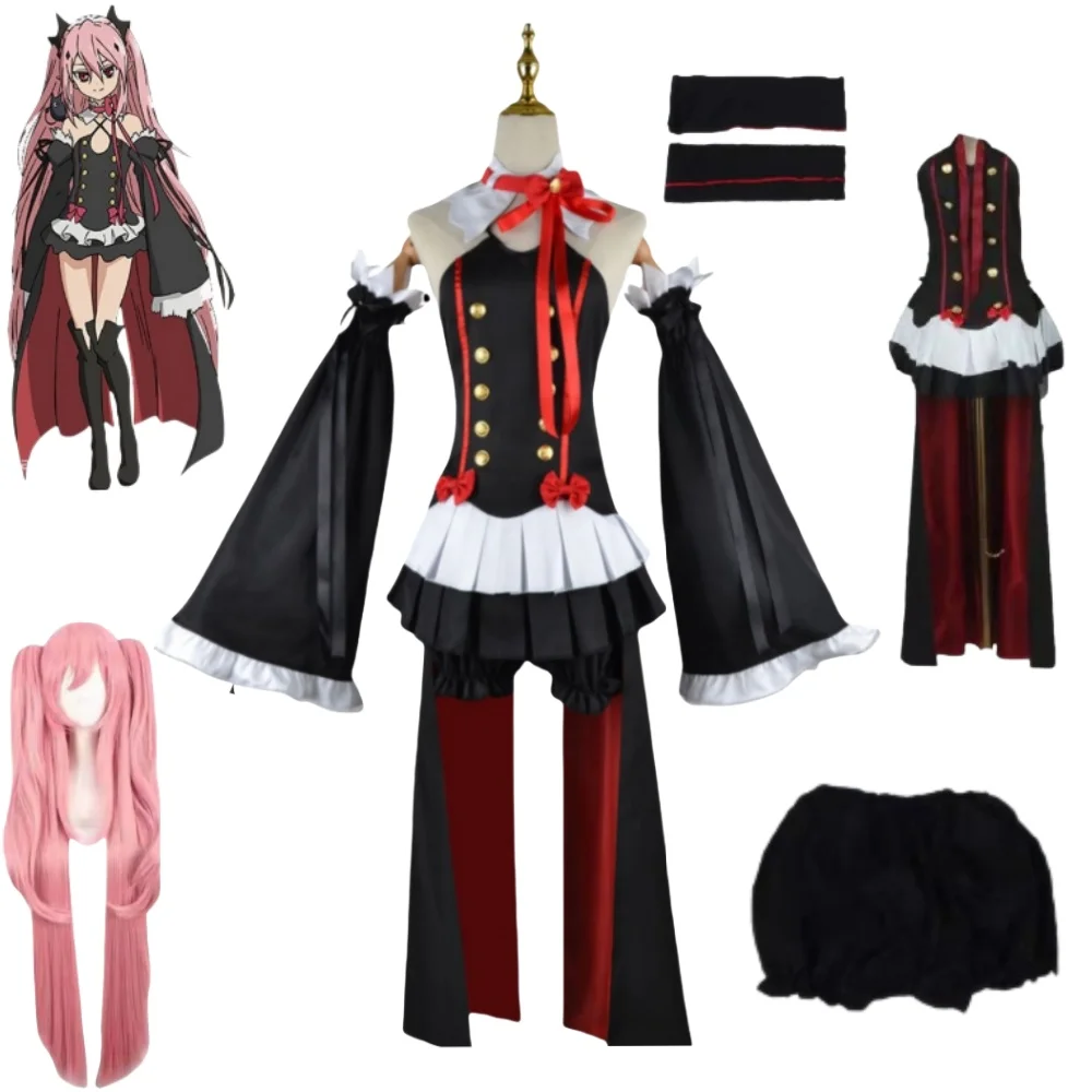 Krul Tepes Cosplay Costume Anime Seraph of the End Cosplay Wig Sexy Dress Corser Accessories Halloween Christmas Festival Party
