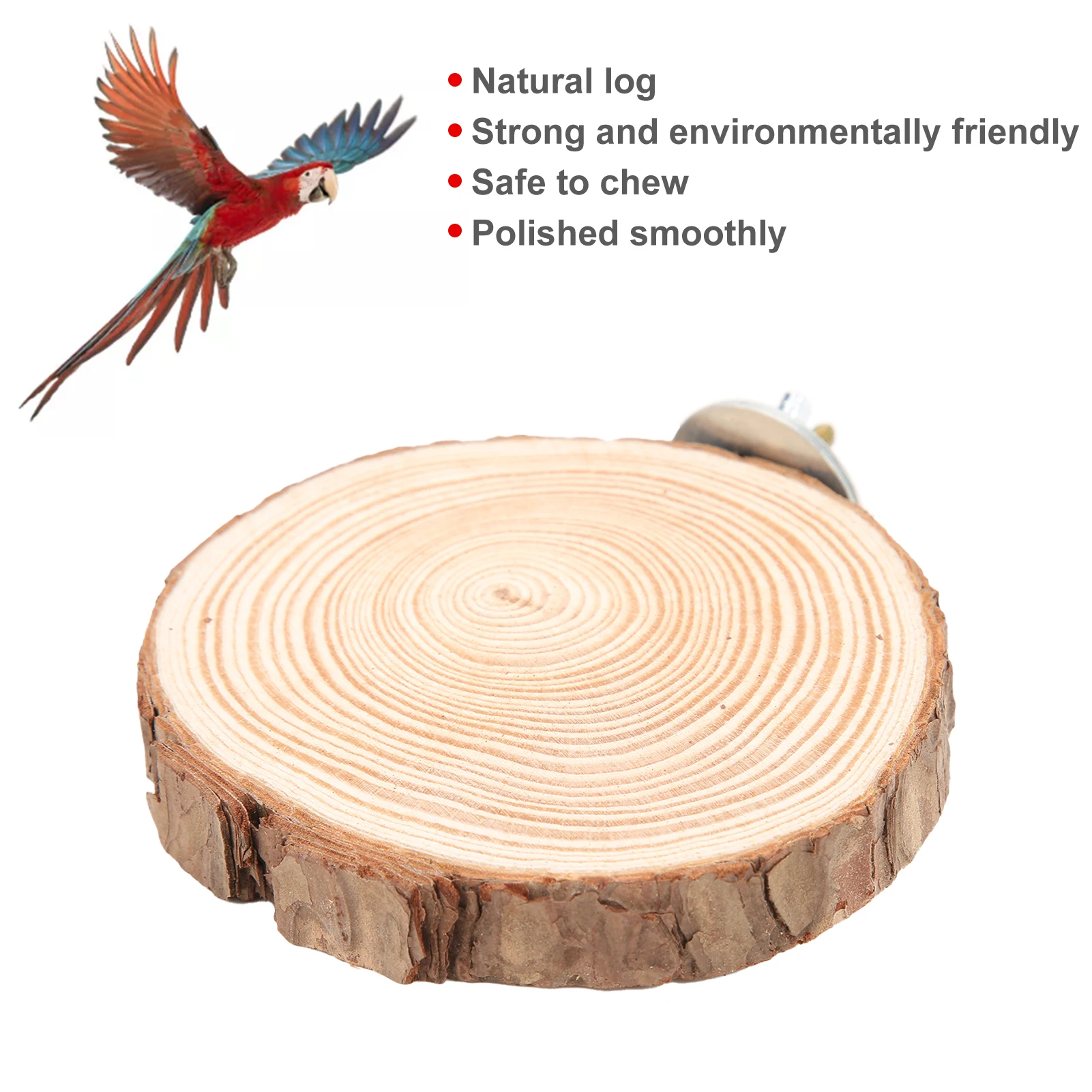 Birds Round Perch  Natural Wooden Stand for Cage Birds Parrots Biting Standing Round Natural Wood Stand for Bird 3