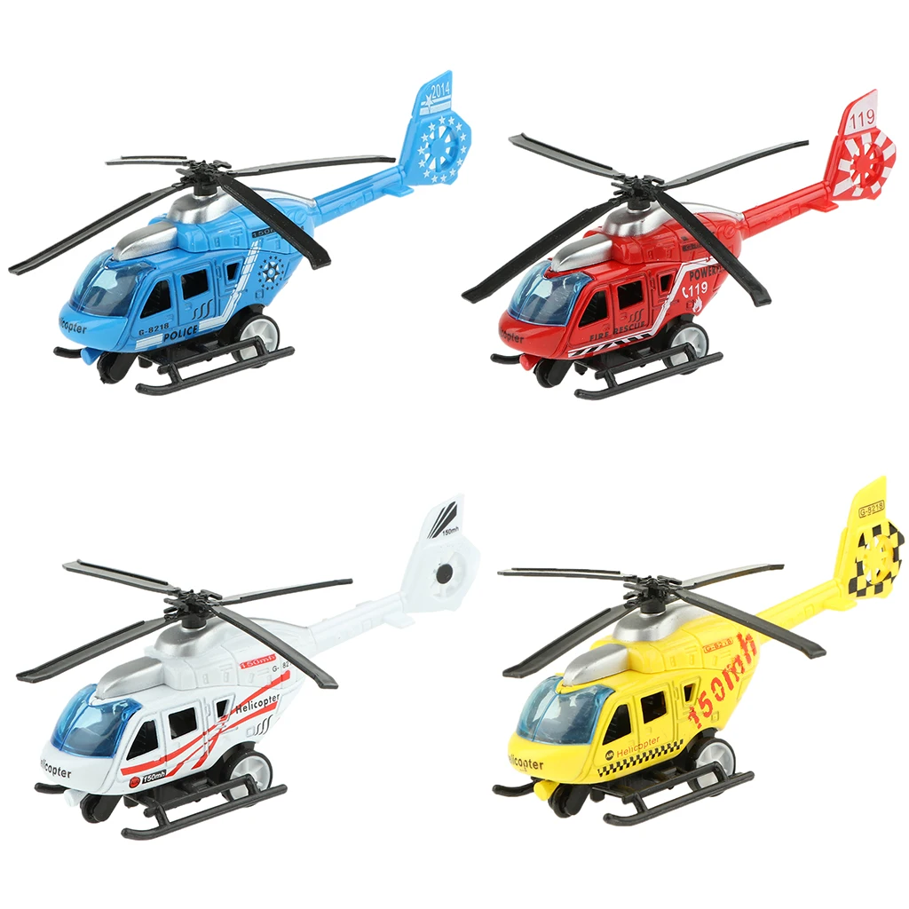 1/43 Diecast Helicopter Model Mini Alloy Vehicles Toy for Kids Toddlers Boys Girls