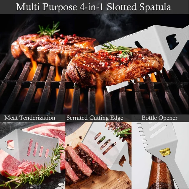 26Db Rozsdamentes Acél Deluxe Grillkészlet Grill Edények Kültéri Grillkészlethez Szükséges Grillező Szerszámok Készlet - Image 5