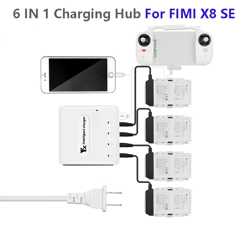 

6 в 1, зарядное устройство для XIAOMI FIMI X8 SE