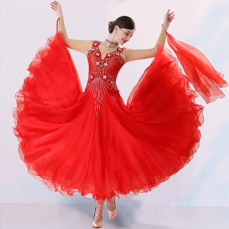 Elegant Dancer Modern Dance Dress New Ballroom Dance Clothes Latin Performance Costume Waltz Skirt