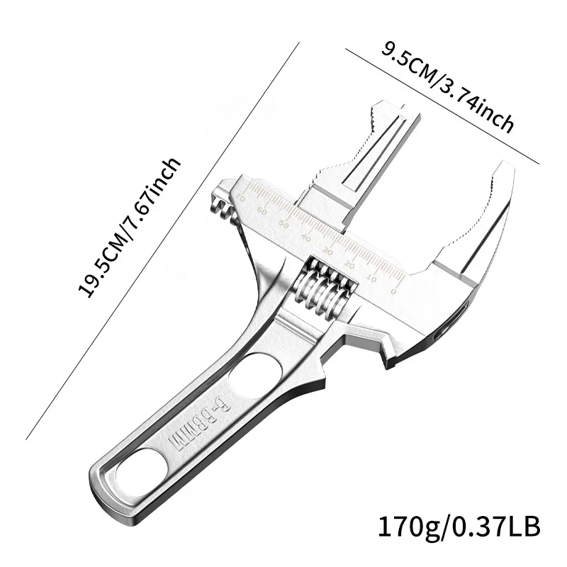 Repair tool bathroom wrench adjustable large opening wrench kitchen bathroom pipe wrench manual tool power port wrench 6