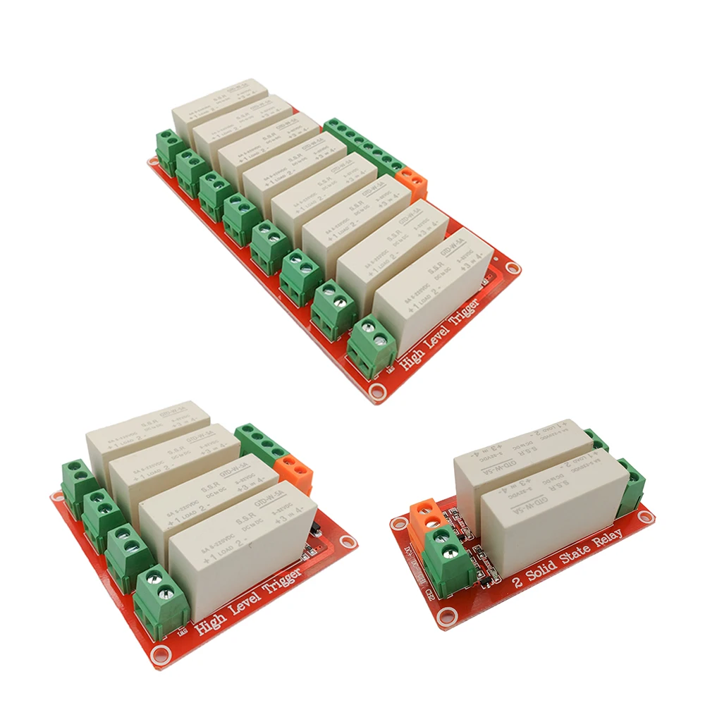 2 4 8 Vie Trigger Di Alto Livello Dc Control Dc 3-32V Modulo Relè A Stato Solido Relè Elettrico Monofase Solid State 5A Plc Automat