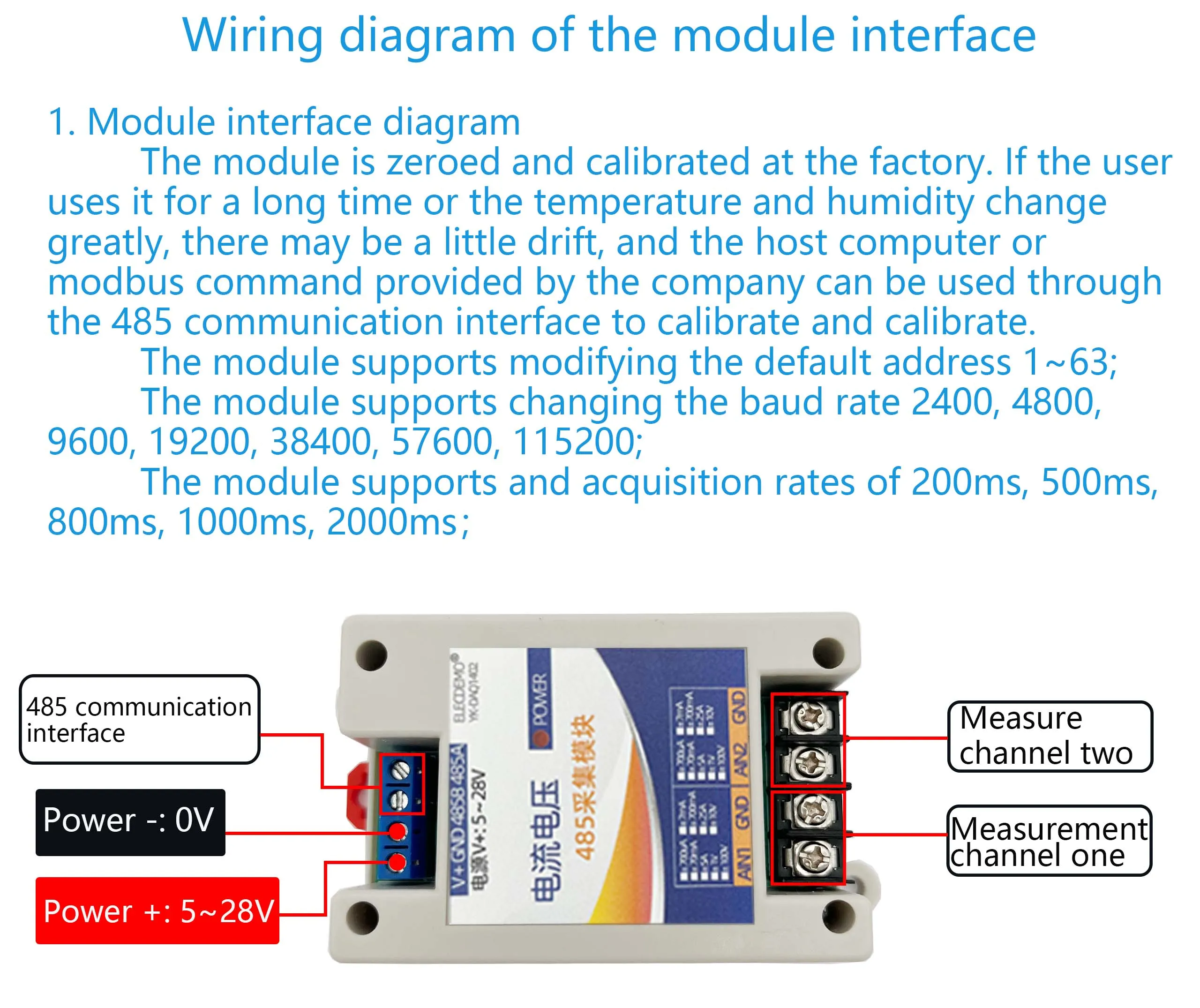 Voltage and current data acquisition card analog quantity acquisition module 0-1