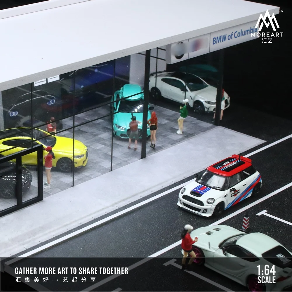 TimeMicro&MoreArt 1:64 M Power theme assembled version of the car showroom lighting scene 4