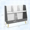 2 Tier Kids Bookcase Toy Shelf with 5 Compartments, Gray 3