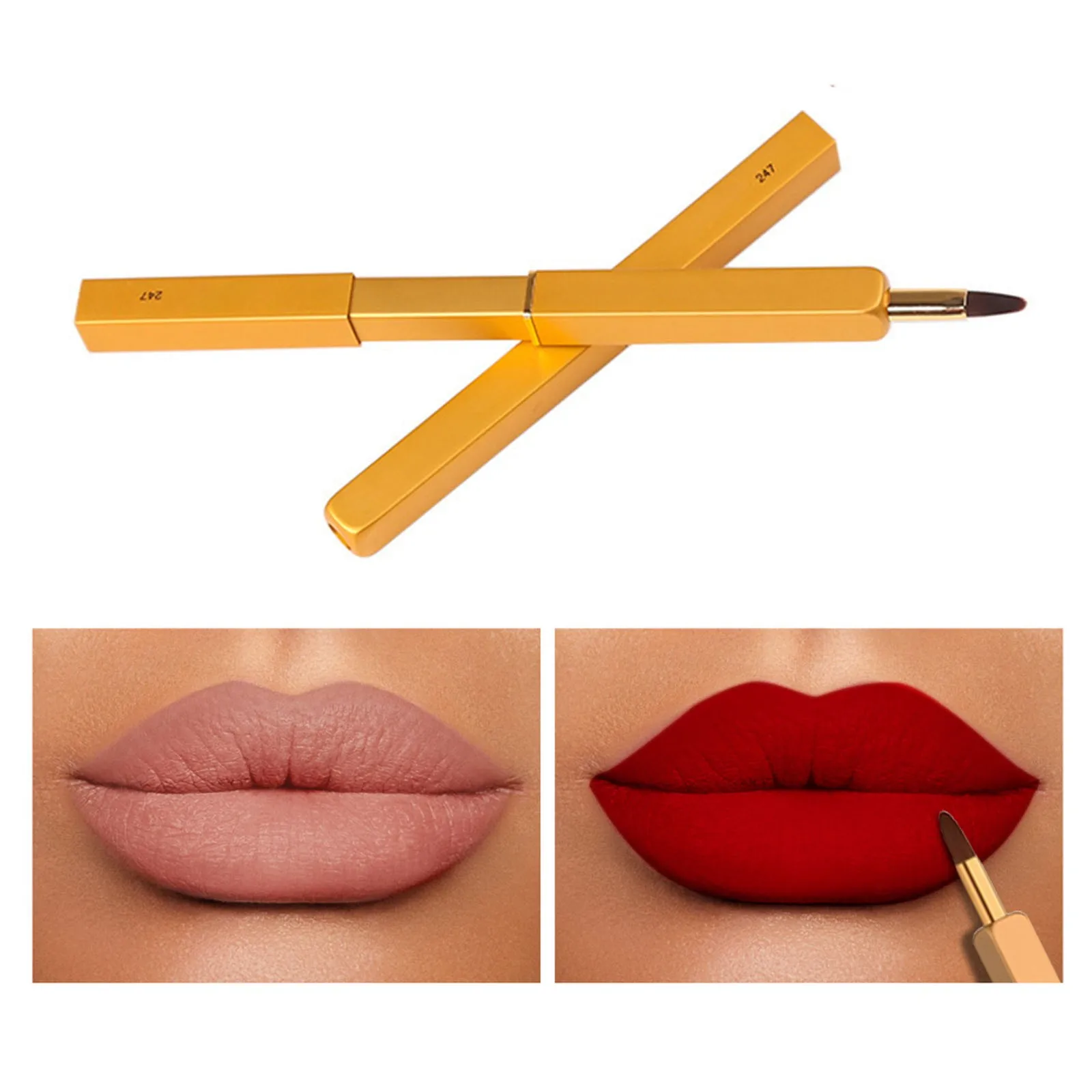 Mini Lip Brush Beauty Tool Concealing Lipstick Makeup Brush Portable Retractable Lip Brush With