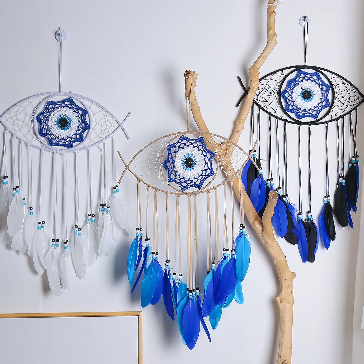 Turkish Eyes Dreamcatcher Wall Hanging DIY Room Backdrop Decor Handmade  Dream Catcher Wind Chimes Pendant Ornament Supplies 4