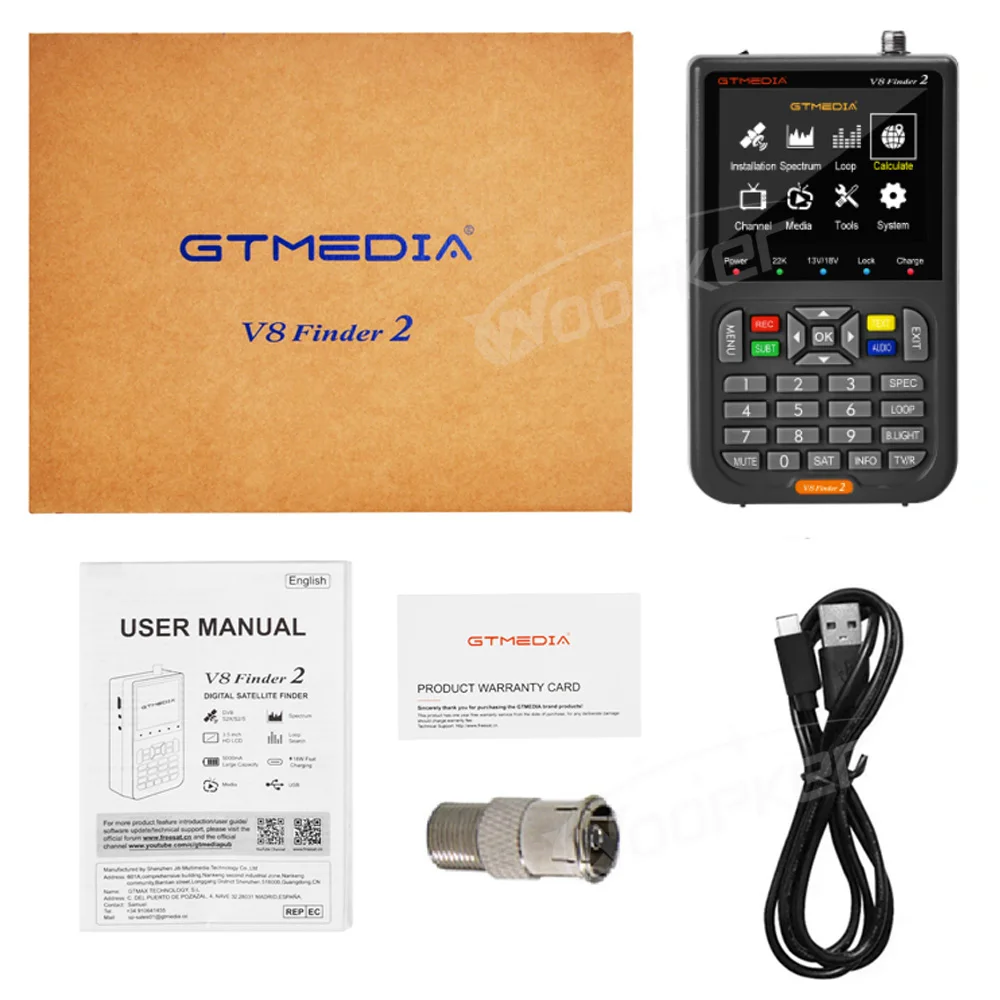 Satellite Signal Finder Satellite TV Receiver WOOPKER GTMEDIA V8 Finder2 Handheld SAT aide FTA DVB-S/S2/S2X 1080P HD Receiver WS-6933 WS-6980 WS-6906