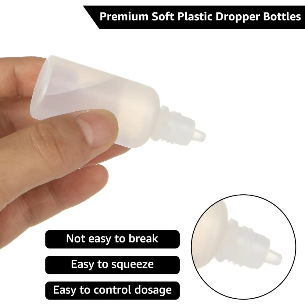 50 Piccole Bottiglie Vuote Con Contagocce Da Spremere, In - Foto 5