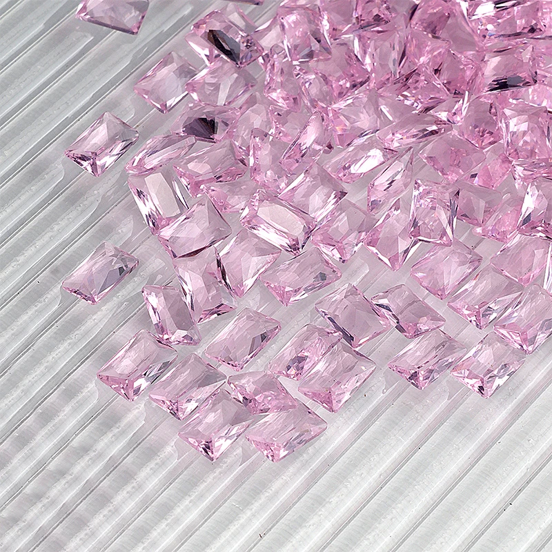 20PCS Brief Ice Transparent Pink Multicut Naked Sharp Diamonds Crystal Nail Art Rhinestones Jewelry Decorations Manicure Charms