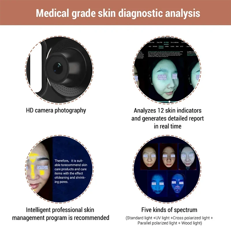 New Professional 3D Smart Skin Analyzer Machine Facial Skin Type Testing Machine Analysis For Salon