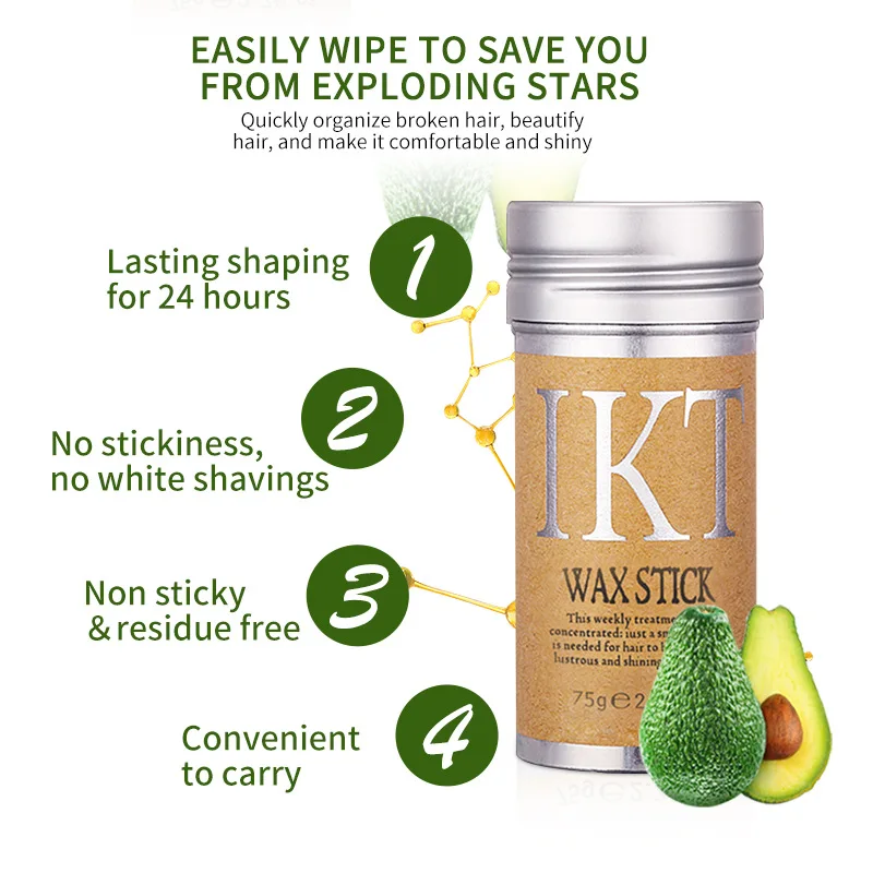 Hair Wax Stick 75g For Fly Aways And Frizz Hair Fruit Flavour Portable Styling Pomade Stick Broken Artifact Glue