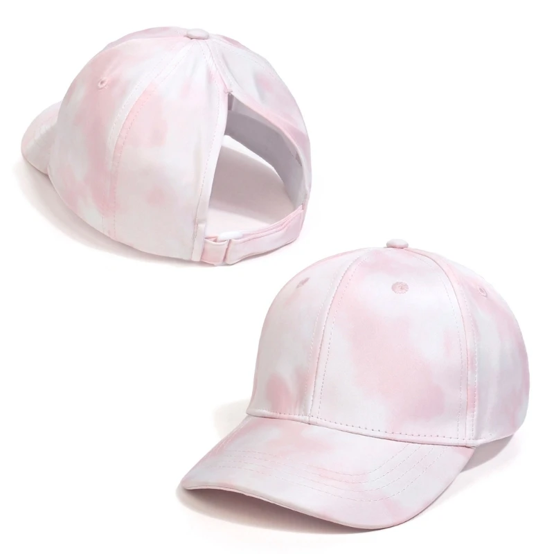 High Bun Ponytail Hat for Children Girls Baseball Adjustable Summer Ponytail for Kids Outdoor Beach-Headwear 3