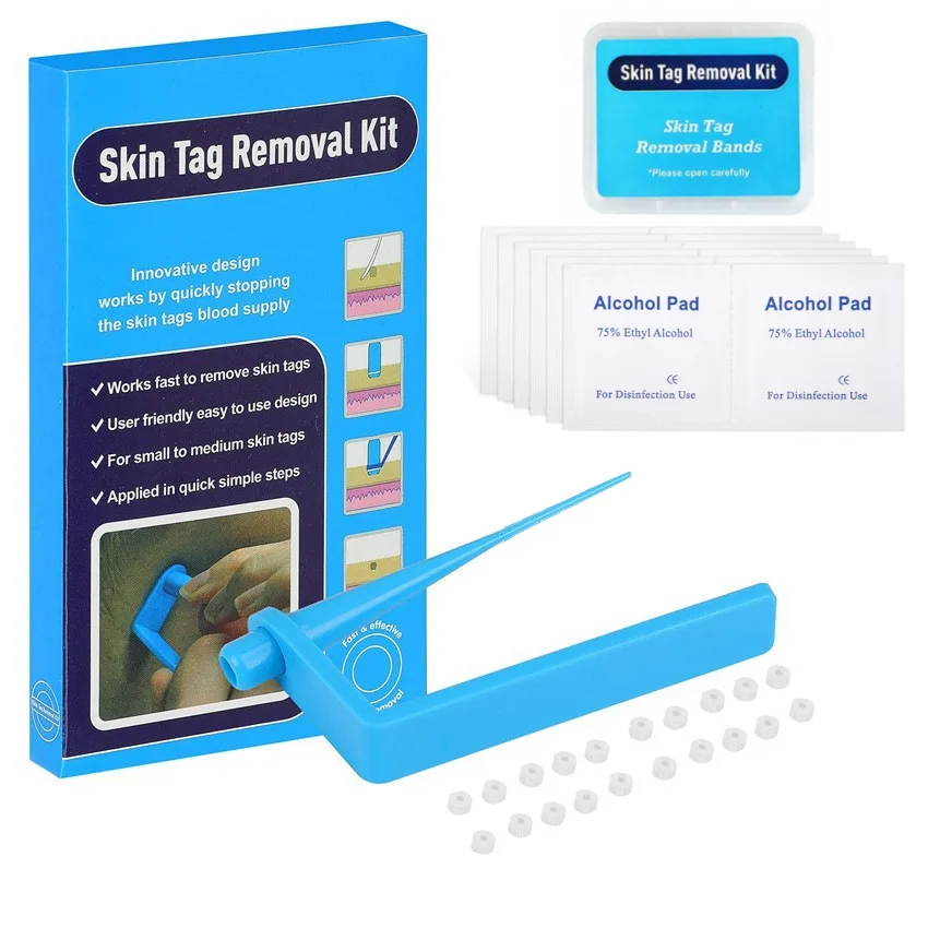 Skin Care Rubber Bands Skin Tag Remover Skin Tag Removal Kit Face Care Mole Wart Tool Skincare Green Beauty & Health 6