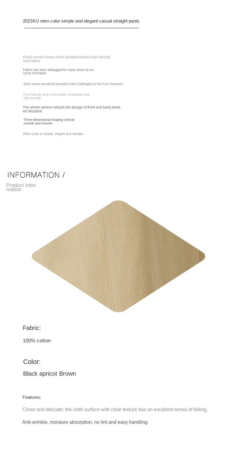 Description Picture 4 of item2024 New Spring American Fashion Brand High Street Overalls Men's Straight Wide Leg Pants Loose Japanese Style Climbing Pants Co