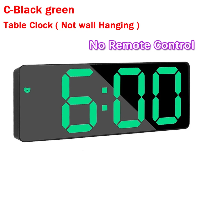 LED Digital Wall Clock Large Screen Temperature Date Day Display Electronic LED Clock with Remote Control Living Room Decoration 