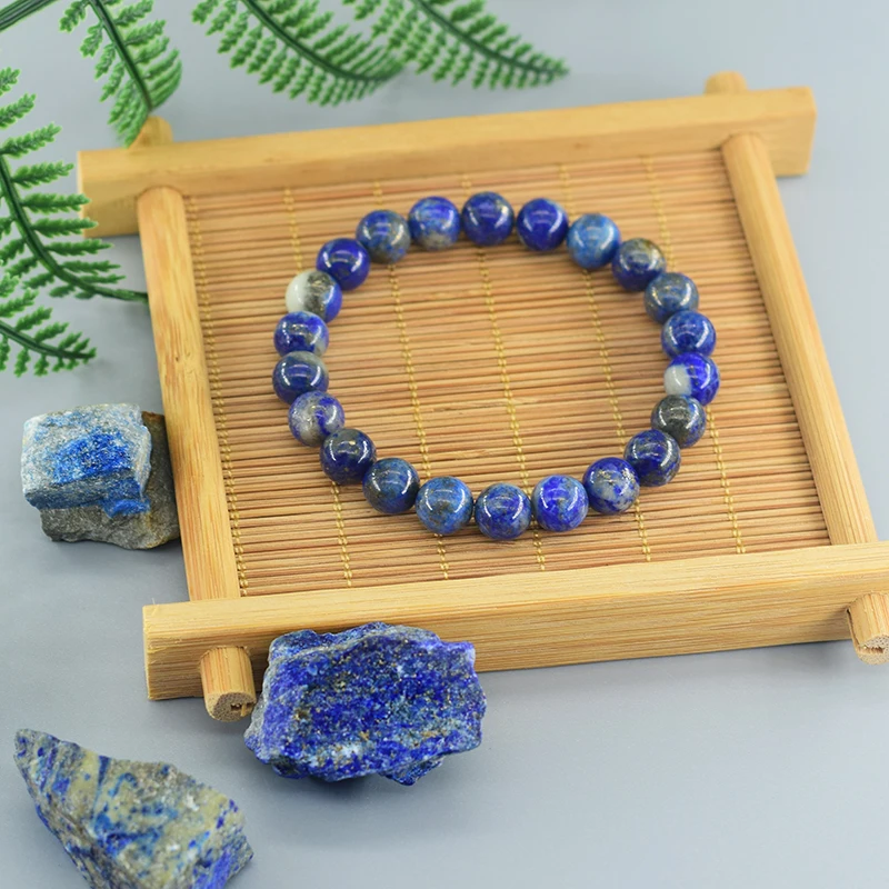 Real 5A Natural Lapis Lazuli Stone Beads Bracelet Homme Elastic High Quality Energy Healing Jewelry for Women Gift for Boyfriend