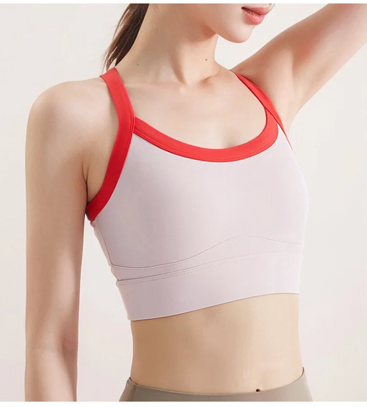 Neu verkaufte hochfeste Sport unterwäsche Damen stoß feste Cross-Back-Yoga-Sport-BH-Fitness weste – Detail 8