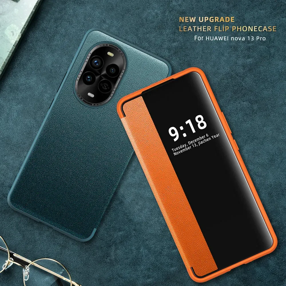 Luxury Leather Window View Book Shockproof Flip Cover Case