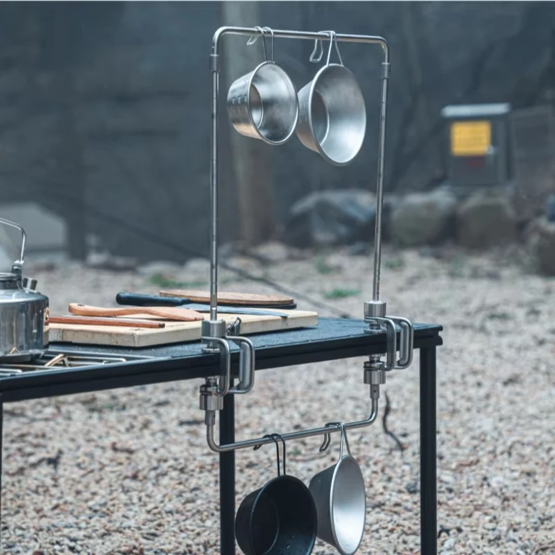 IGT Light Stand Hanger Outdoor Space Expansion Camping Small Light Pole Bracket Stainless Steel Desktop Bracket