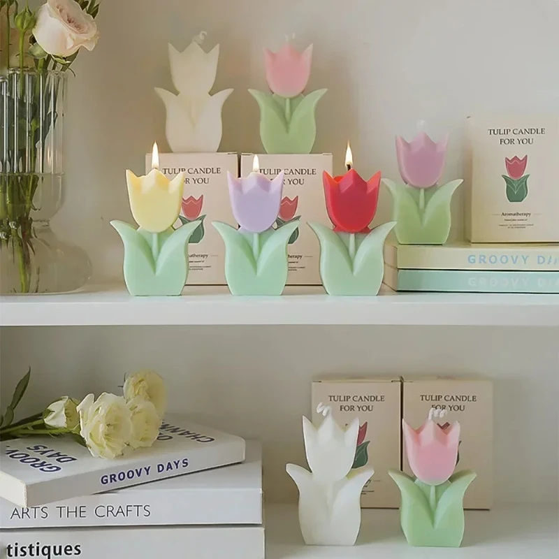 Elegant Tulip Flower Aromatherapy Candles - Perfect for Weddings, Aesthetic Decor, and Thoughtful Gifts