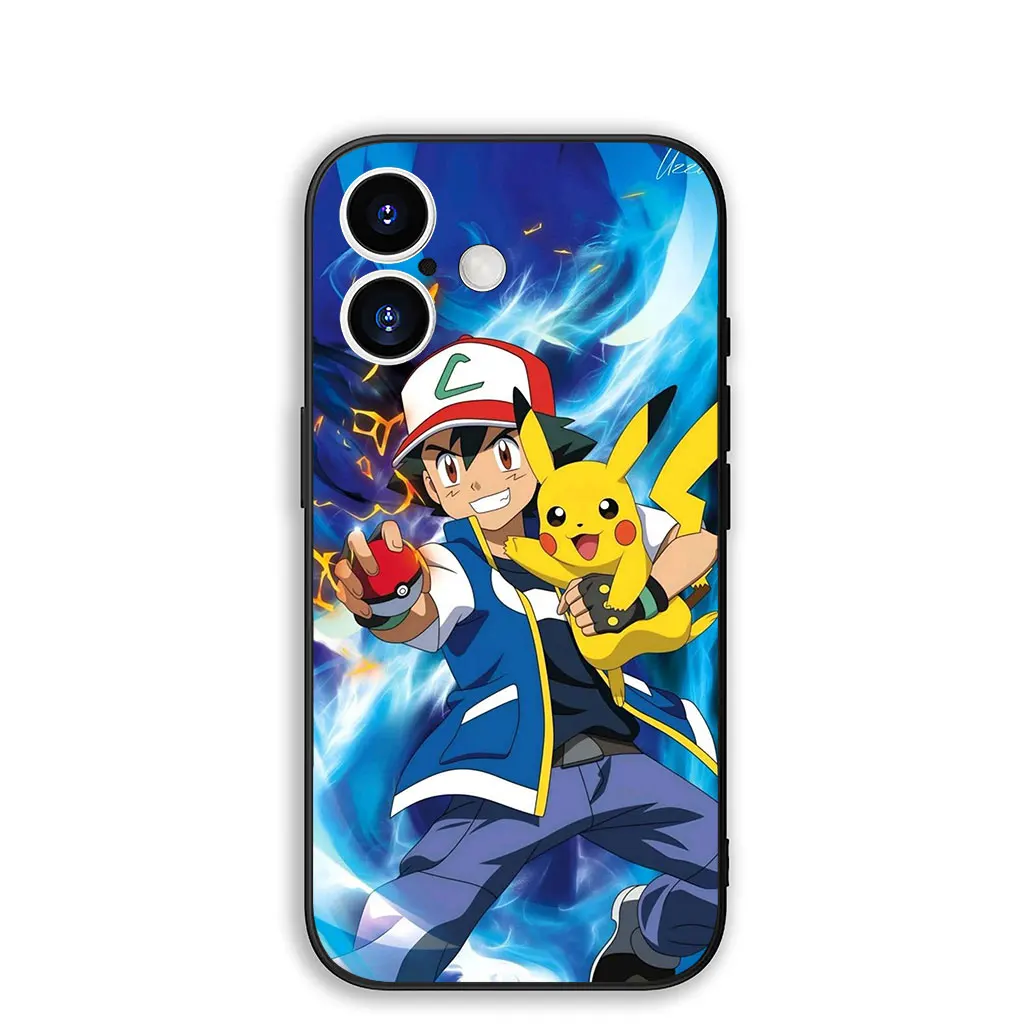 Soft Cover Phone Case with P-Pikachus and Gengar Design