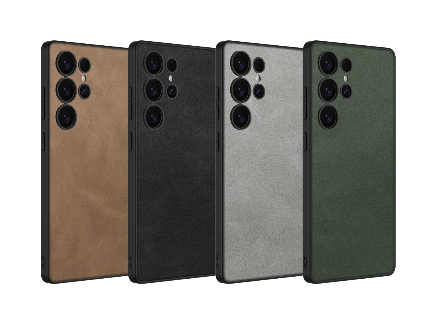Frosted Leather Slim Case For Samsung Galaxy S25 S24 Ultra Shockproof Soft Edge