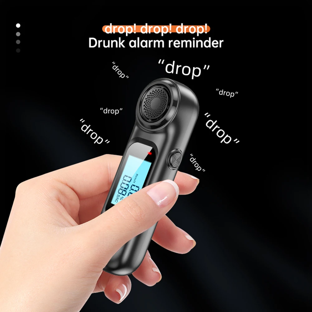Digital Breathalyzer USB Rechargeable LCD Display Portable Personal Breath Alcohol Tester Contactless Digital Alcohol Detector