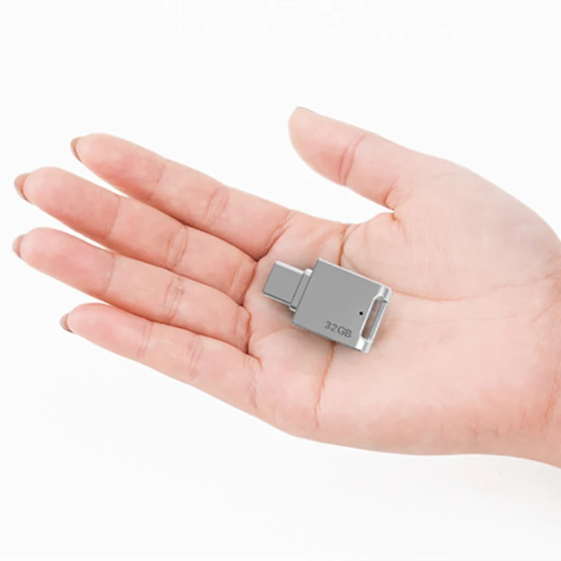 C 타입 OTG USB 3.0 플래시 드라이브, USB-C 펜 드라이브, 스마트폰 메모리, 미니 USB 스틱, 안드로이드 실버, 32GB