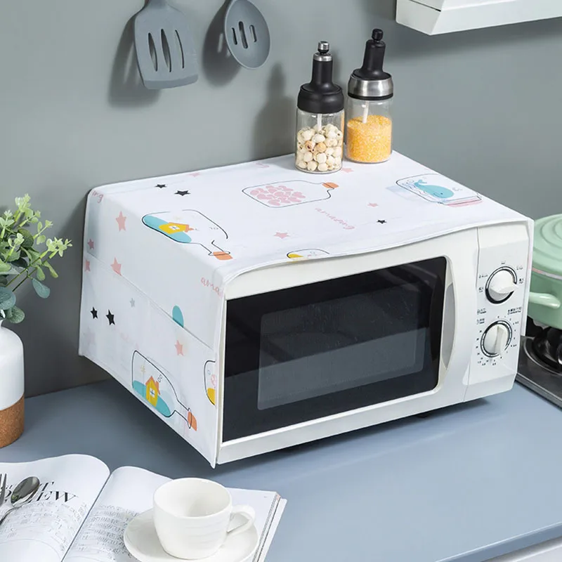 Microwave Dust Cover with Pocket Reusable Microwave Cover with Cartoon Design To Prevent Dust and Fumes in Kitchen and Home microwave dust cover,microwave food cover,kitchen dust cover
