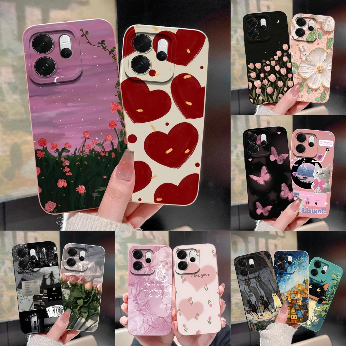 Brilliant Flower Kitten Anti-Drop Liquid Silicone Case