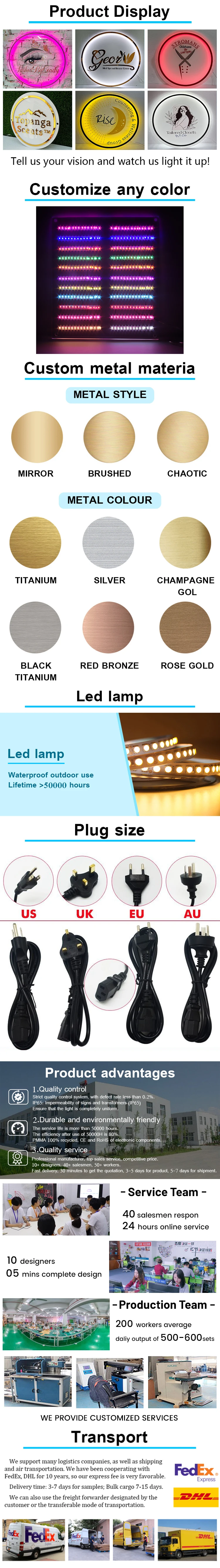 Description Picture 3 of itemCustom LED Acrylic Signs Business Logo Beauty Nails Salon Hair Studio Sign 3D Backlit LED Neon Light Acrylic Sign Drop Shipping