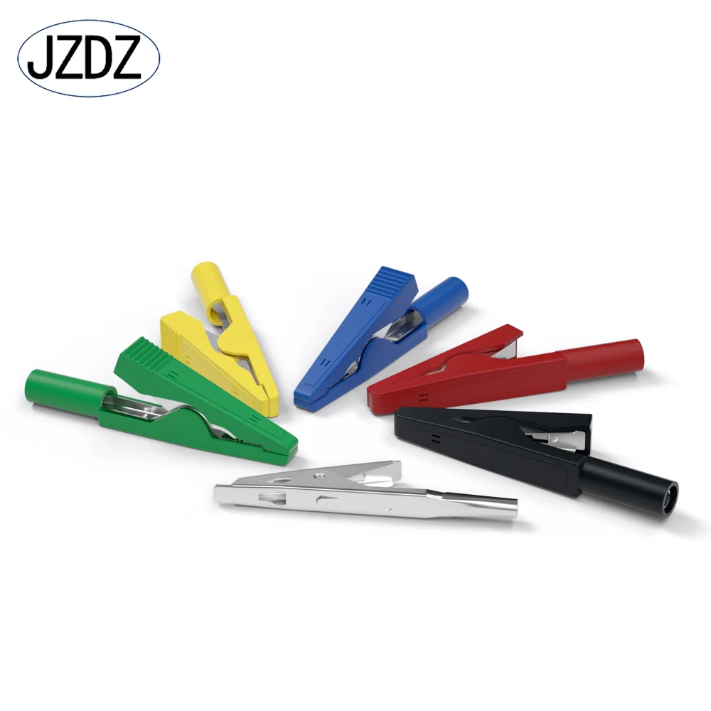 Alligator Clips with 2mm Socket Insulation Metal Crocodile Clamp Test Accessories for Multimeter J.60028 5pcs alligator clips test clip test hooks clips electrical clamp electric test clamp