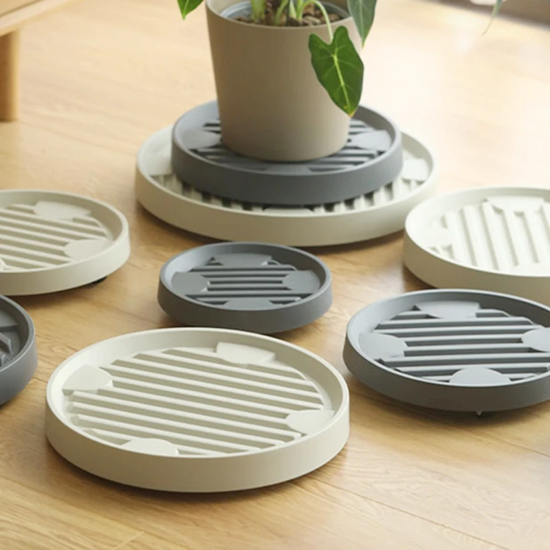Flower Pots Plant Saucer Plastic Plant Saucer Plant Stand Flowerpot Holder Plant Pot Rack Plant Stand Shelf Removable Flower Pot Tray With Wheels Round Movable Planter Dolly Trolley Pallet Outdoor Indoor Tree Flower Plants Planter Stand