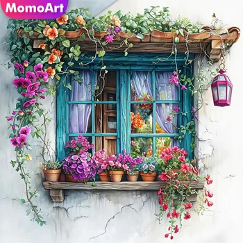 MomoArt-5D Diamond Embroidery Waterfal Landscape, Full Square, Round Painting, Apple Beaded Nette, Mosaic Wall Art 1