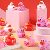 24pcs Rubber Duck Decorations For Car Dashboard Accessories Creative Bath Duck For Kids Shower Valentine's Day Festival Parties 1